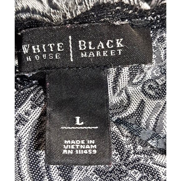 Y2K White House Black Market Whimsigoth Silver & Black Lace Trim Tank Top Corset - Picture 2 of 8